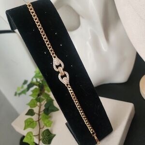 Gold Filled Chain Link CZ Glam Bracelet